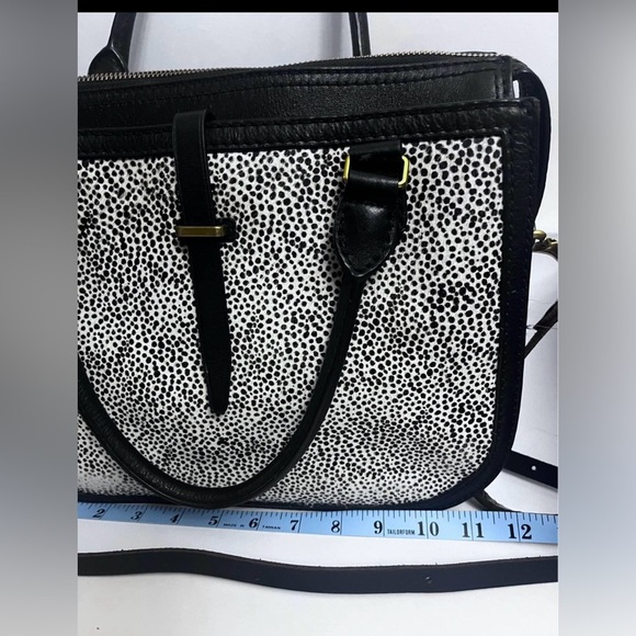 FOSSIL RYDER SATCHEL CROSSBODY SHOULDER BAG LEATHER HAIR COW - Picture 7 of 11